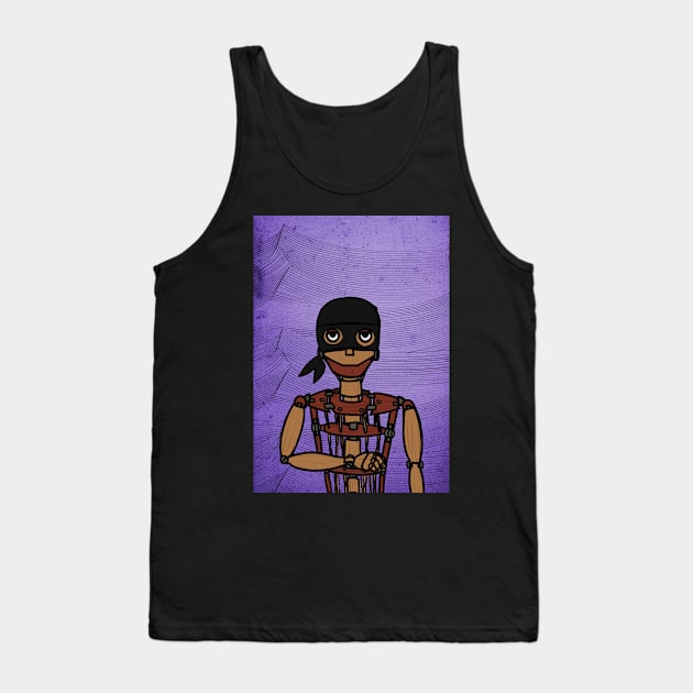 Unique Not a Puppet Digital Collectible - Character with BasicEye Color, PaintedSkin, and WoodItem on TeePublic Tank Top by Hashed Art